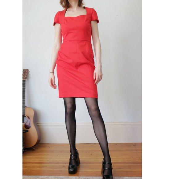 BR red stretch sheath dress - Picture 2 of 8